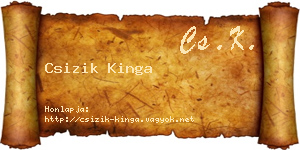 Csizik Kinga névjegykártya