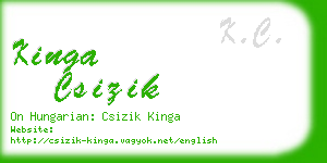 kinga csizik business card